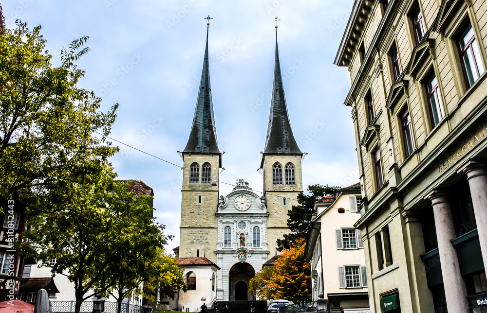 The Church of St. Leodegar.  Lucerne, Switzerland