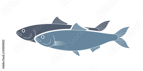 Herring logo. Isolated herring on white background