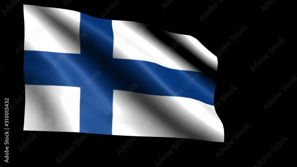 The flag of Finland on a transparent background. Animation of the flag in the wind. Alpha Channel The flag of Finland on a transparent background. Animation of the flag in the wind. Alpha Channel