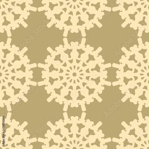 Seamless ethnic pattern with floral motives. Mandala stylized print template for fabric and paper. Boho chic design. Summer fashion.