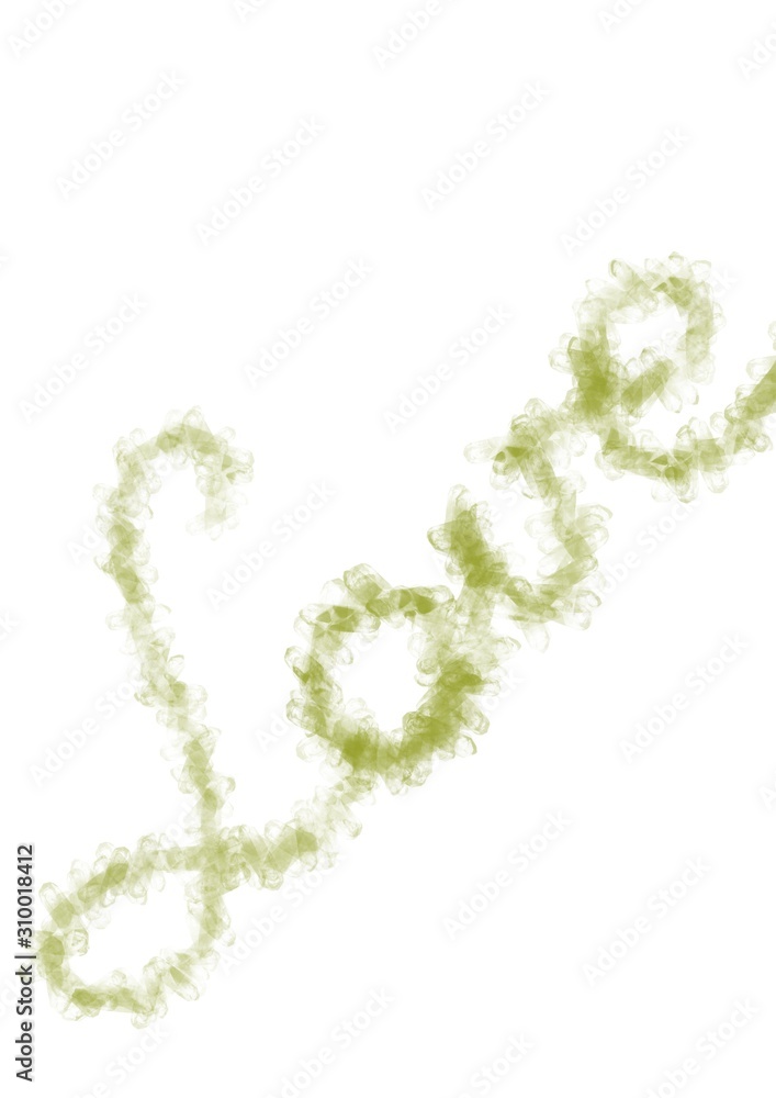 Love green handwritten text raster. Lovely word illustration on white background. Type ivy twig texture abstract for Valentines day, wedding invitation, print, t shirt design, calligraphy graphic card Love green handwritten text raster. Lovely word illustration on white background. Type ivy twig texture abstract for Valentines day, wedding invitation, print, t shirt design, calligraphy graphic card
