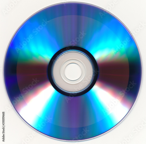 Partially recorded DVD-R disc underside on a white background