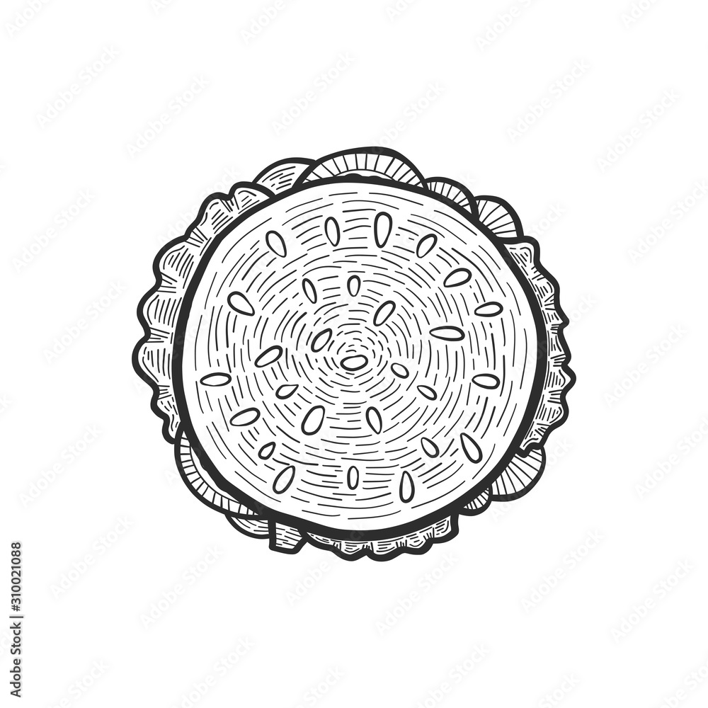 Obraz na plátně Hand drawn burger. Vector illustration.