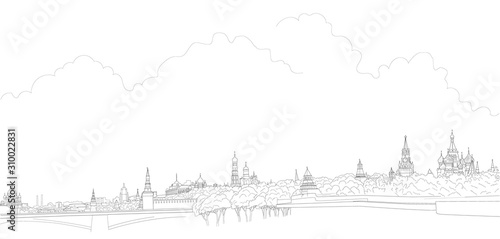 sketch view of the Kremlin
