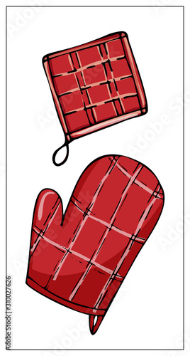 Vector potholder isolated on a white background.