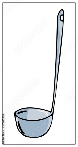 Vector soup ladle isolated on a white background.