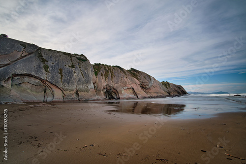 Itzurun beach in Zumaia, Basque country Spain photo