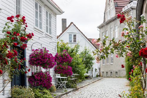 Canvastavla Altstadt von Stavanger, Südwestnorwegen