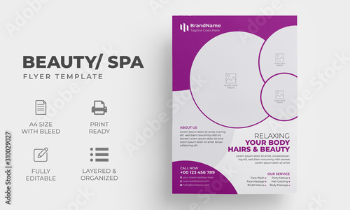 Beauty Spa Salon Flyer Template | Poster, Brochure template for Beauty salon