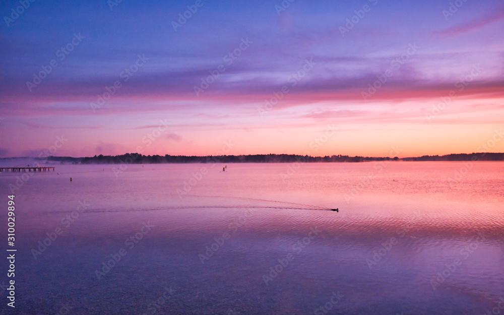 Dawn on Chiemsee Lake. Bavaria, Germany