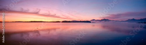 Dawn on Chiemsee Lake. Bavaria  Germany