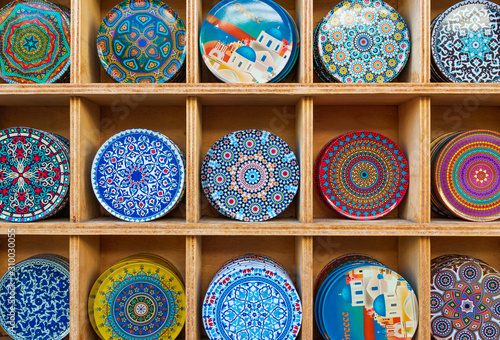 Background of Plates in Heraklion, Crete, Greece photo