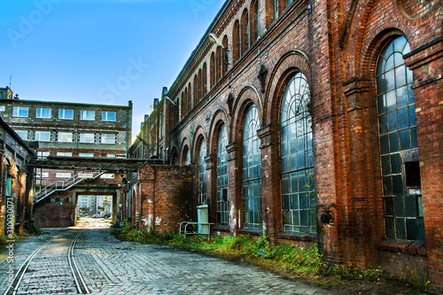old buildings at the Gdańsk shipyard, Poland