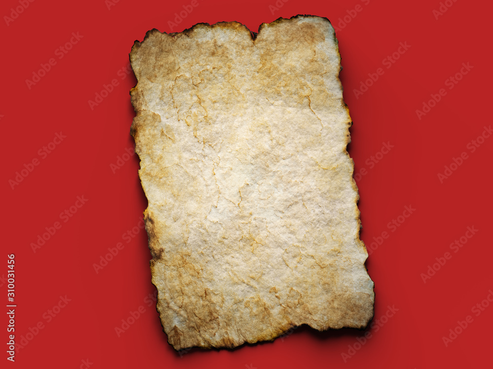Aged brown paper with burned edges. 3d illustration Aged brown paper with burned edges. 3d illustration