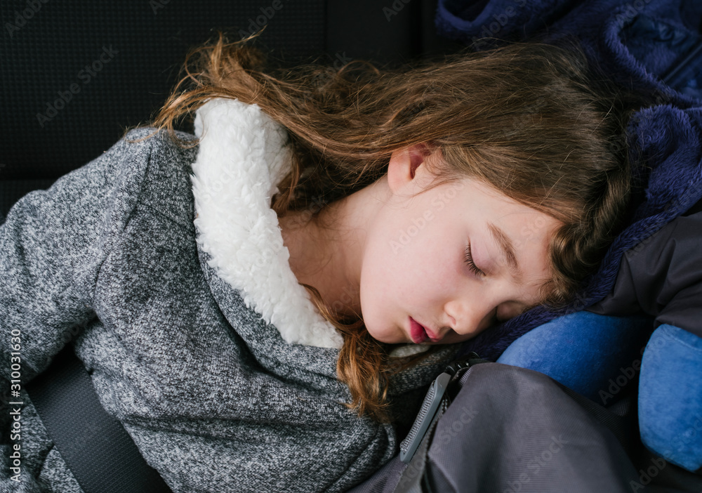 Girl sleeping in car Girl sleeping in car