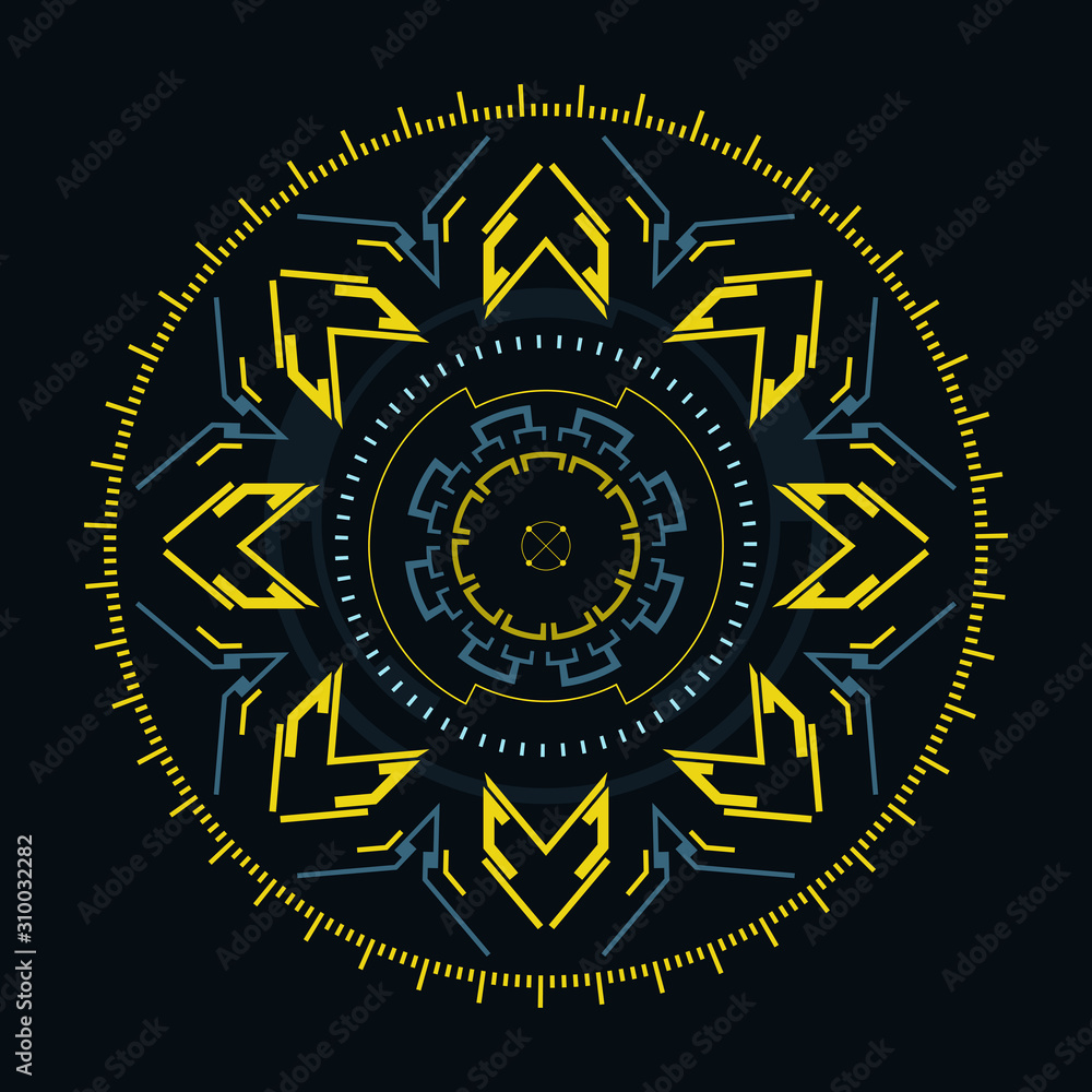 Fototapeta premium Futuristic round element for the hud interface.