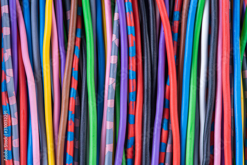 Colorful electrical cable cord background