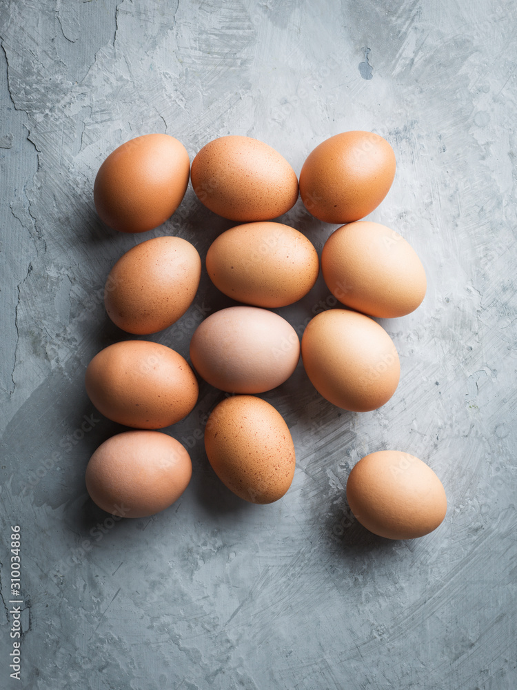 Eggs on grey background Eggs on grey background