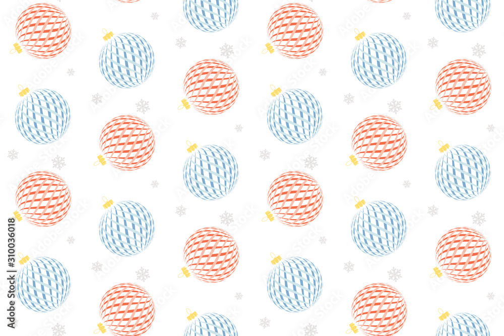 Christmas seamless background with balls and snowflakes. Vector illustration. Christmas seamless background with balls and snowflakes. Vector illustration.