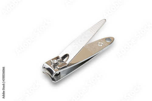 steel nail clipper, isolated on white background