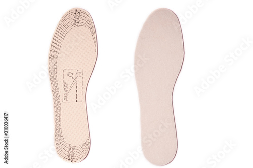 Pair of shoe insole isolated on a white background