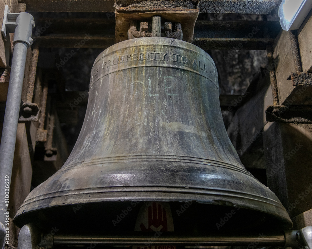 Close-up of a church bell, Church of St Anne, Shandon District, Cork, Republic of Ireland Close-up of a church bell, Church of St Anne, Shandon District, Cork, Republic of Ireland