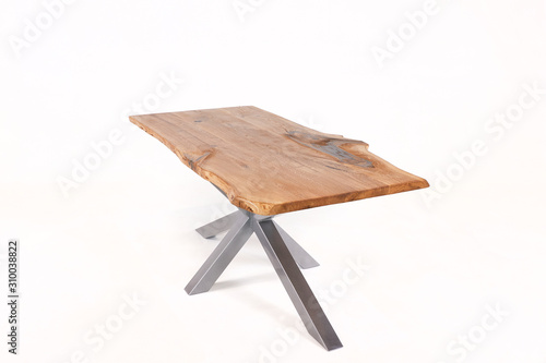 vintage wooden table isolated on white background