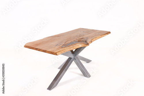 vintage wooden table isolated on white background