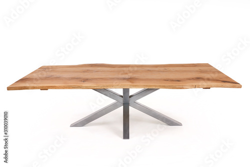 vintage wooden table isolated on white background