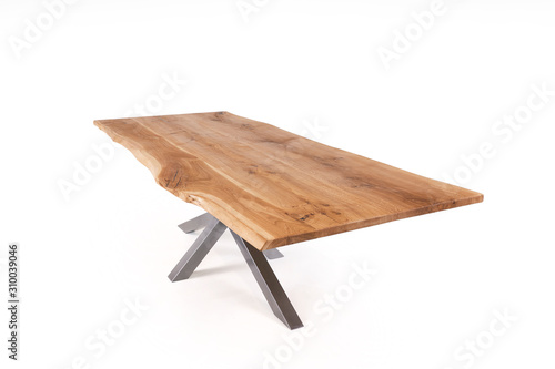 vintage wooden table isolated on white background