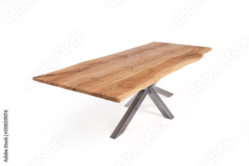 vintage wooden table isolated on white background