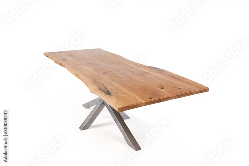 vintage wooden table isolated on white background