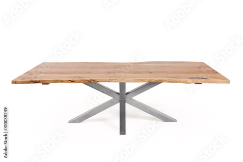 vintage wooden table isolated on white background