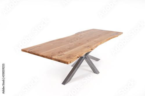 vintage wooden table isolated on white background