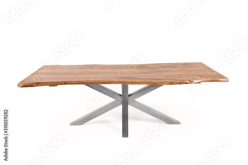 vintage wooden table isolated on white background