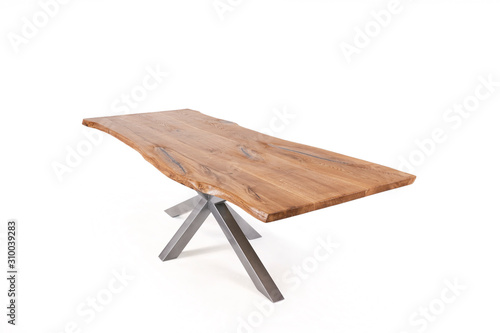 vintage wooden table isolated on white background