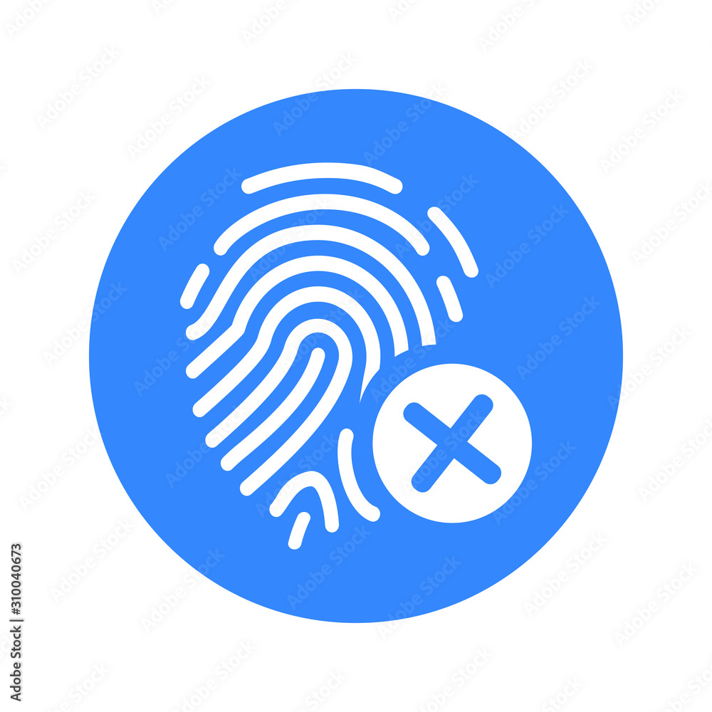 Reject fingerprint, biometric, identity deny icon Reject fingerprint, biometric, identity deny icon