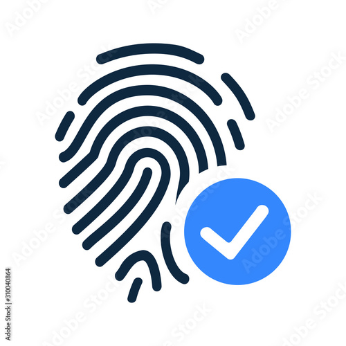 Biometric, fingerprint, identity approved icon