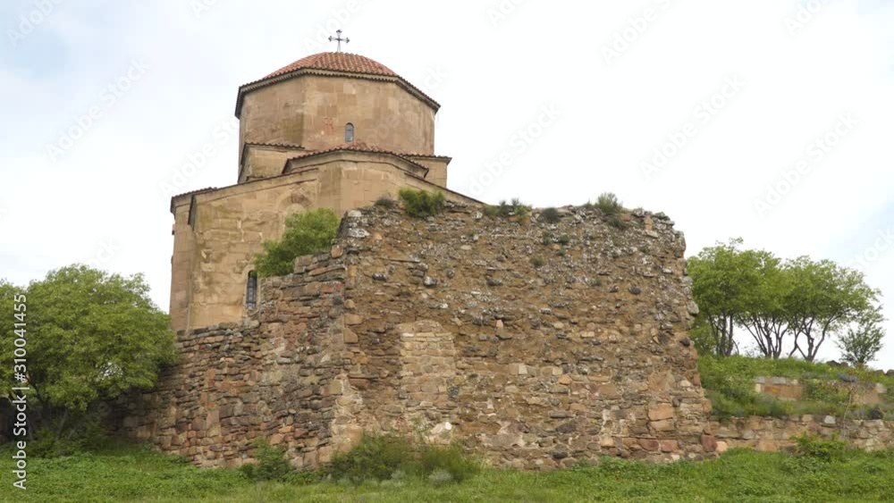 Jvari - a famous temple of the 7th century on a mountain near the city of Mtskheta in Georgia Jvari - a famous temple of the 7th century on a mountain near the city of Mtskheta in Georgia