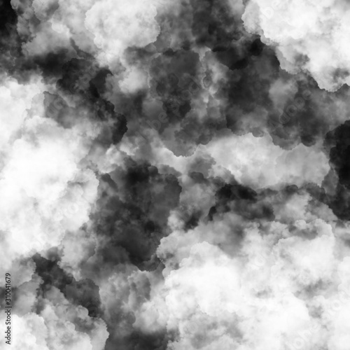 Heaven storm background. Abstract atmosphere water sky. Texture cloud illustration. White black banner. Perfect for meteorology, greeting card, video blog, postcard. Coloring page book template
