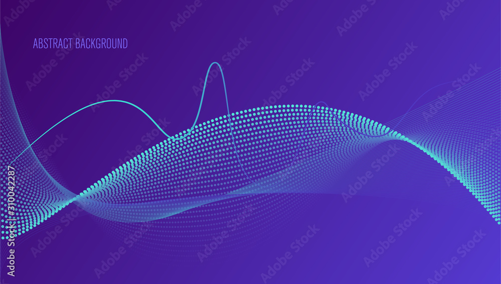 abstract wave particle background, vector illustration