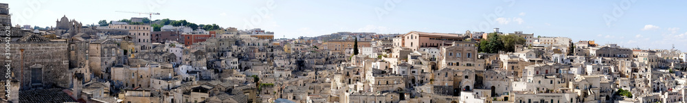 Italy, Basilicata, Matera, Panoramic view of old town Italy, Basilicata, Matera, Panoramic view of old town