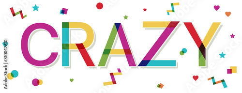  Crazy  word with colorful confetti