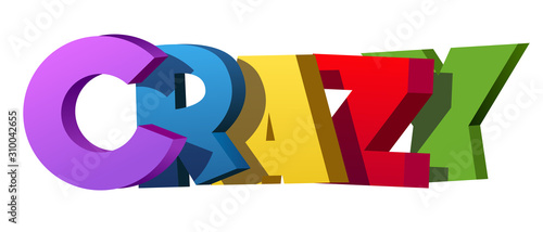 Colorful illustration of "Crazy" word