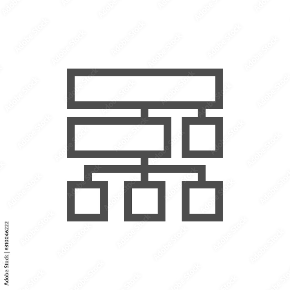 Computer network thin line art style vector concept illustration Computer network thin line art style vector concept illustration