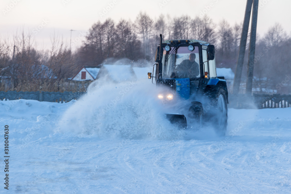 tractor in the snow tractor in the snow