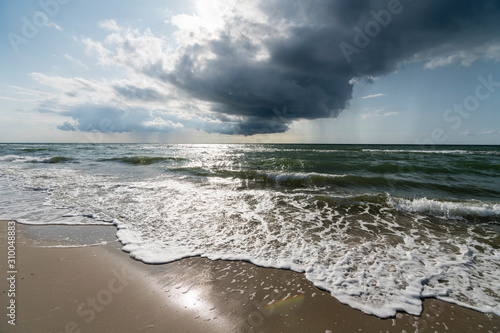 Germany, Darss, Beach and clouds photo