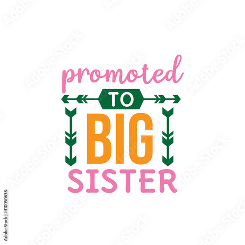 promoted to big sister family baby and kid funny pun vector graphic design for cutting machine craft and print