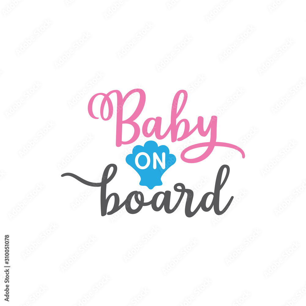 Obraz premium baby mermaid on board family funny pun vector graphic design for cutting machine craft and print
