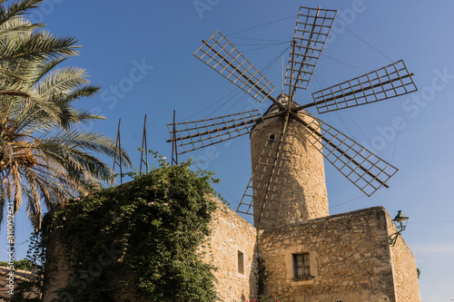Ancient windmill in Majorca, Spain